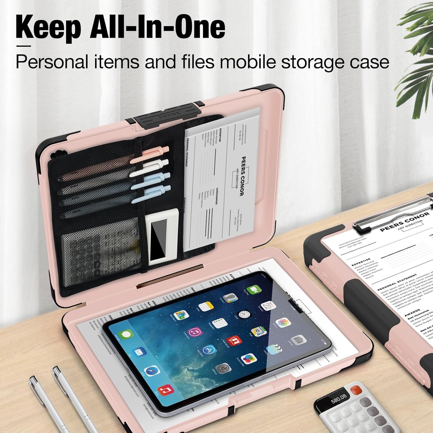 Toughest Clipboard with Storage, Internal Pen Pouch Included, Letter/ A4 Size, Shockproof Heavy Duty Plastic Clip Boards 8.5x11&#x201D;, High Capacity Clipboards Box Case for Contractor Trucker Driver