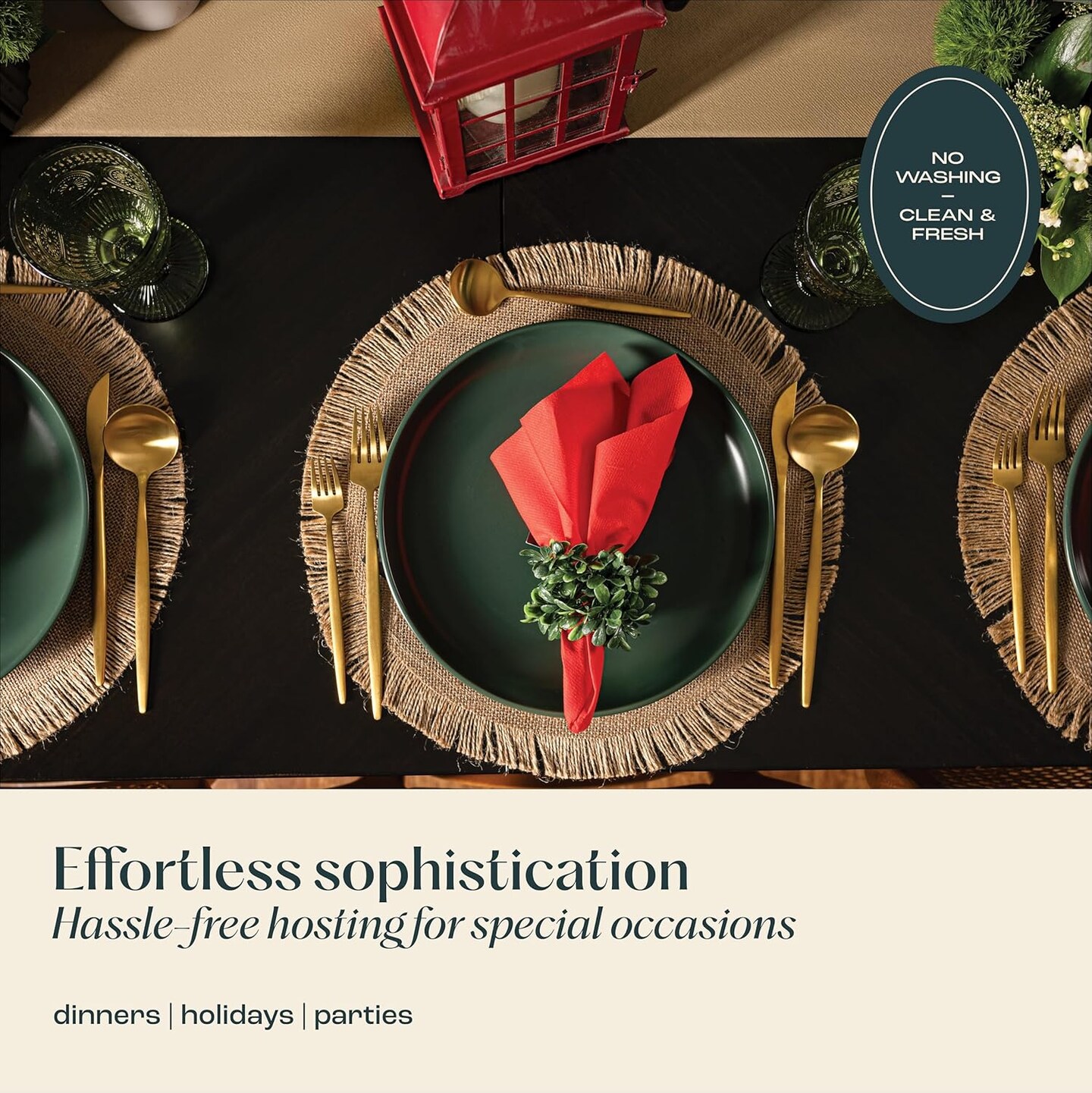 50-Pack Champagne Linen-Feel Disposable Napkins, 12×17 in, Cloth-Like