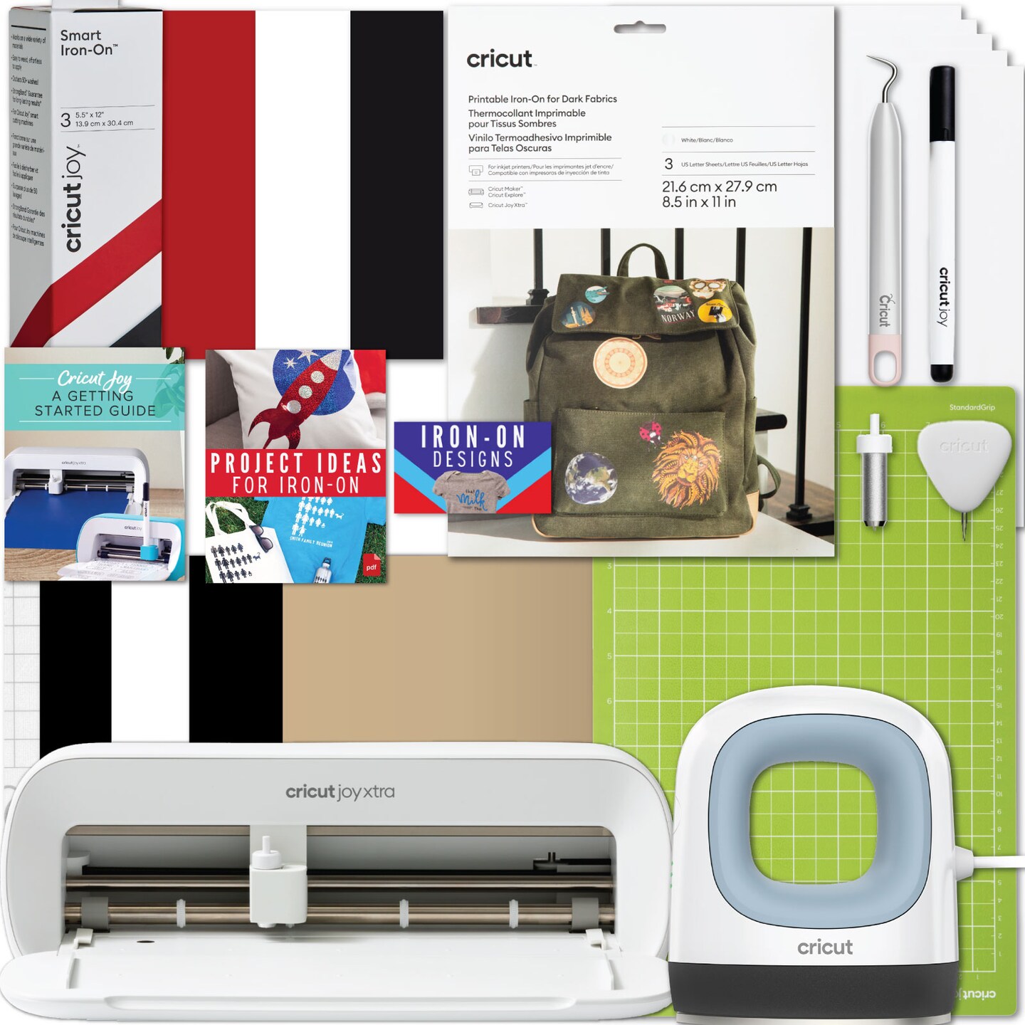 Cricut Joy Xtra Machine with EasyPress Mini and Iron-On Materials Bundle