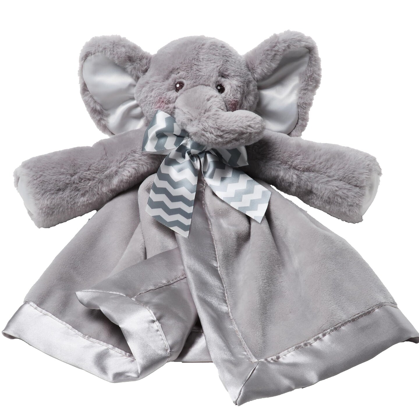 Bearington Baby Lil&#x27; Spout Snuggler, 15 Inch Gray Elephant Plush Stuffed Animal Security Blanket Lovey for Babies