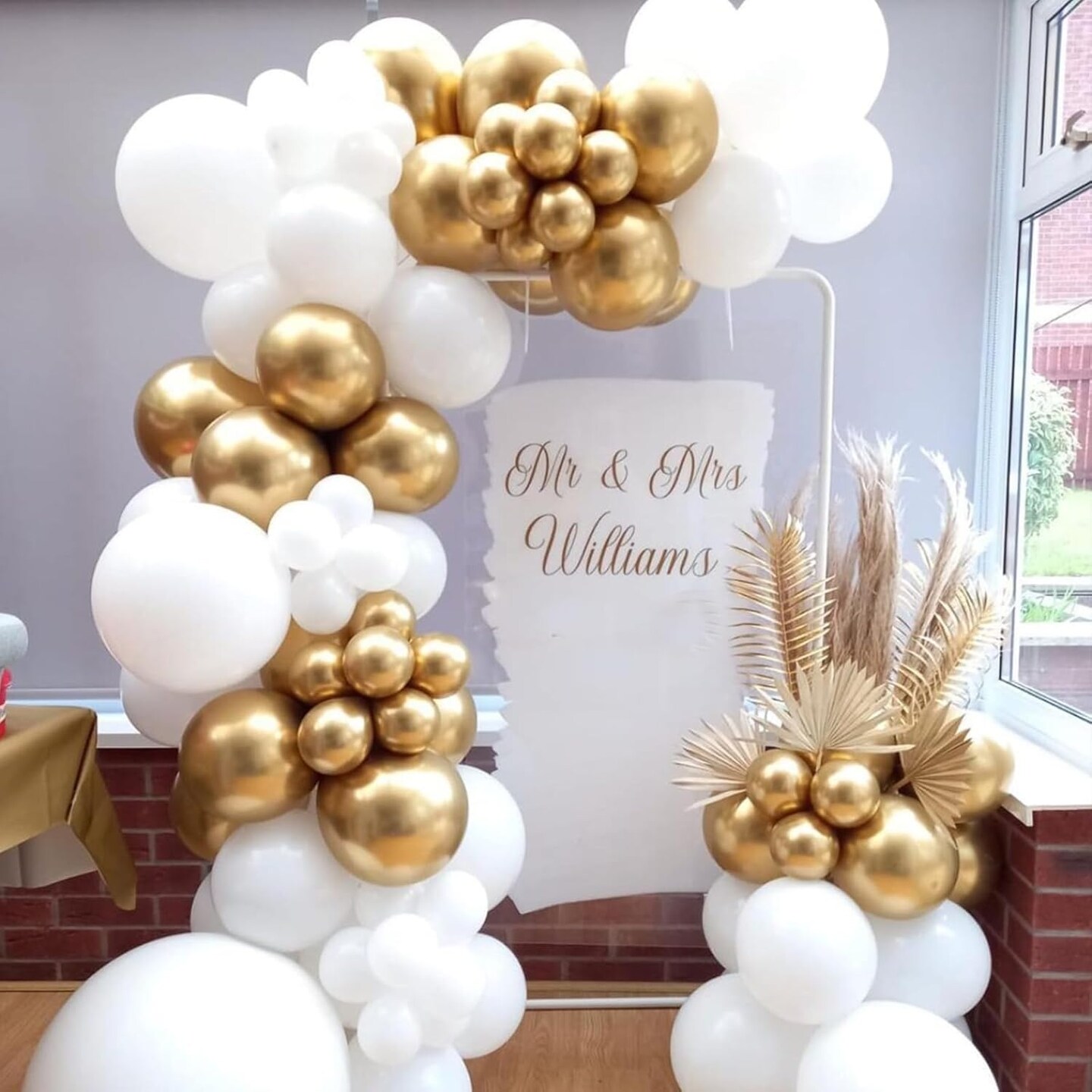 White and Gold Latex Balloons, 67pcs 12 Inch Metallic Gold and White Party