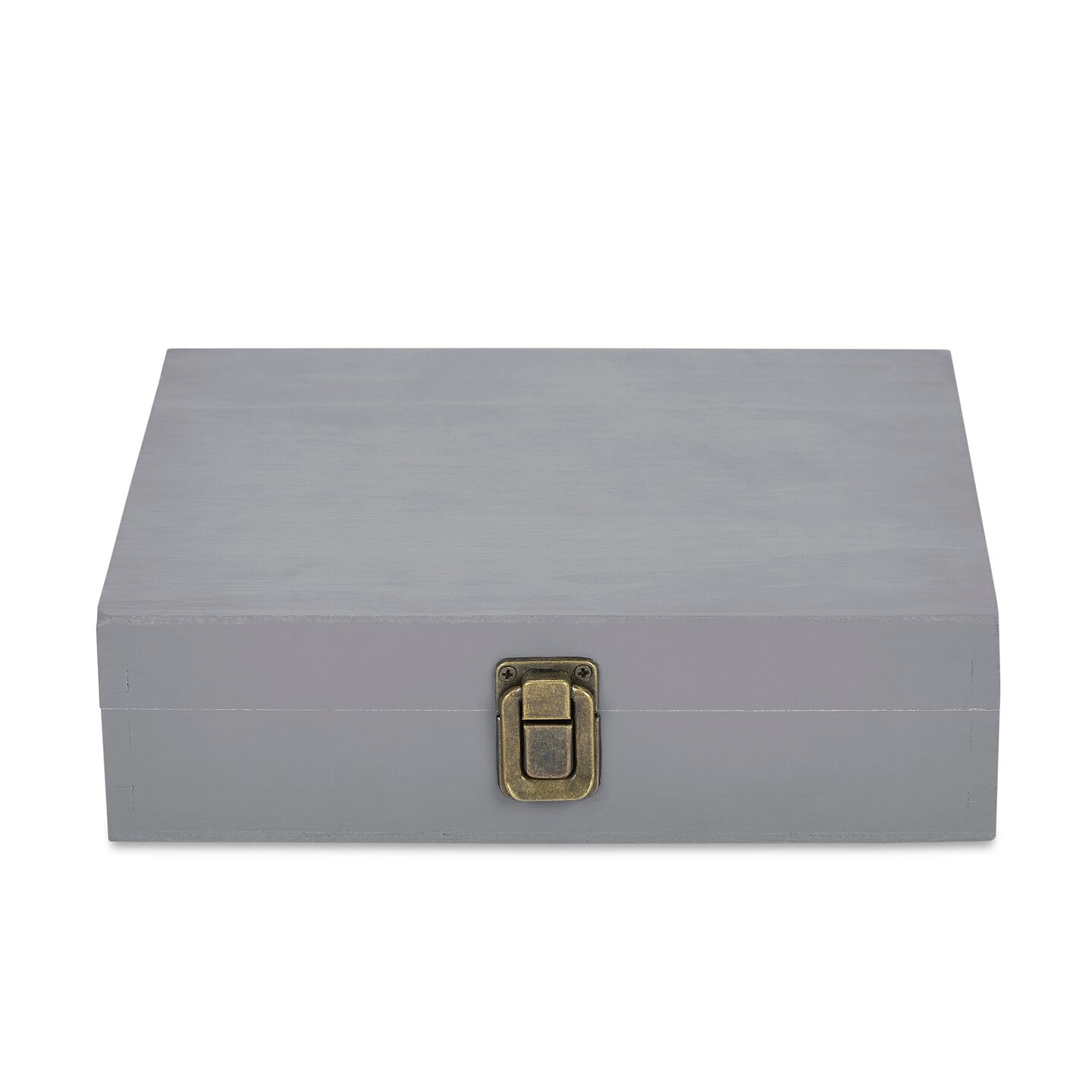 Makerflo Natural Pine Wood Cigar Box, Hinged Back &#x26; Front Clasp, Black Felt Lined, 8.5&#x22; x 8&#x22; x 2.4&#x22;, Ideal for Craft - (Laser Engraving, Epoxy, UV DTF, and Vinyl)