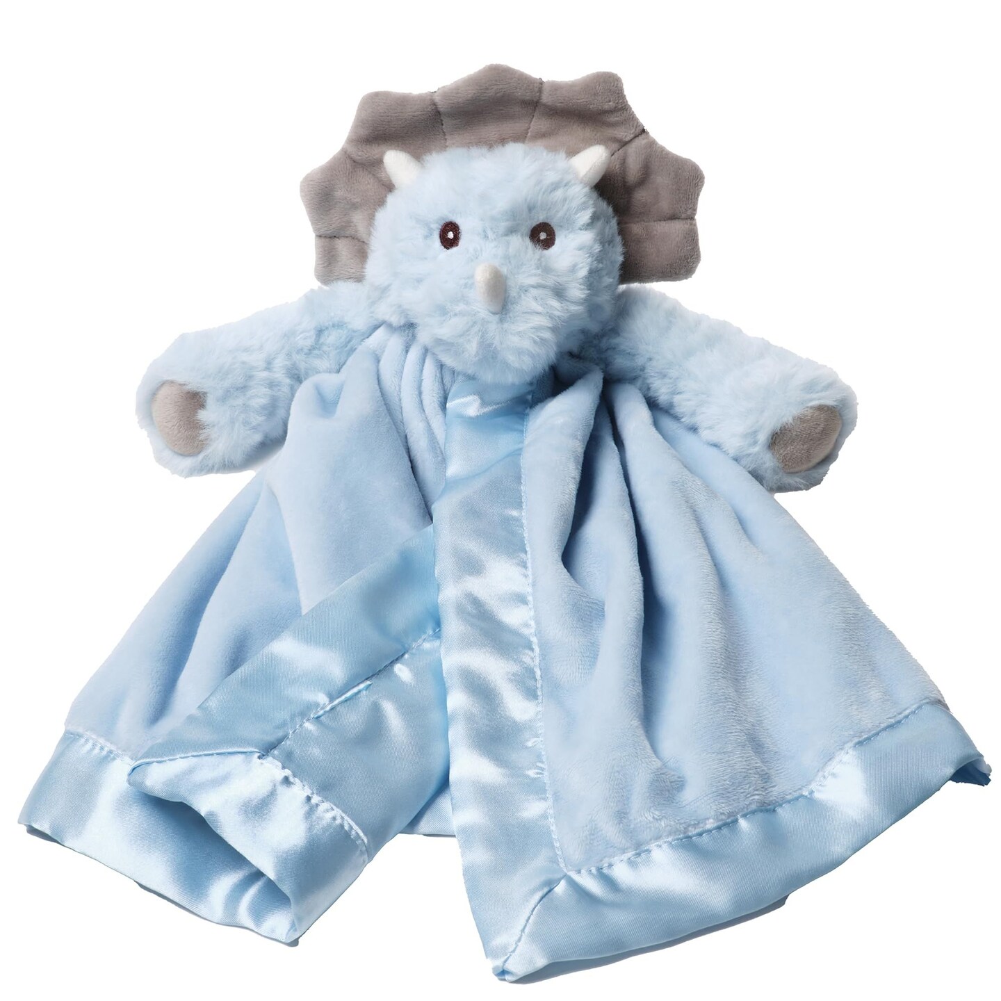 Bearington Baby Lil&#x2019; Tracer Snuggler, 15 Inch Light Blue Dinosaur Plush Stuffed Animal Security Blanket Lovey for Babies