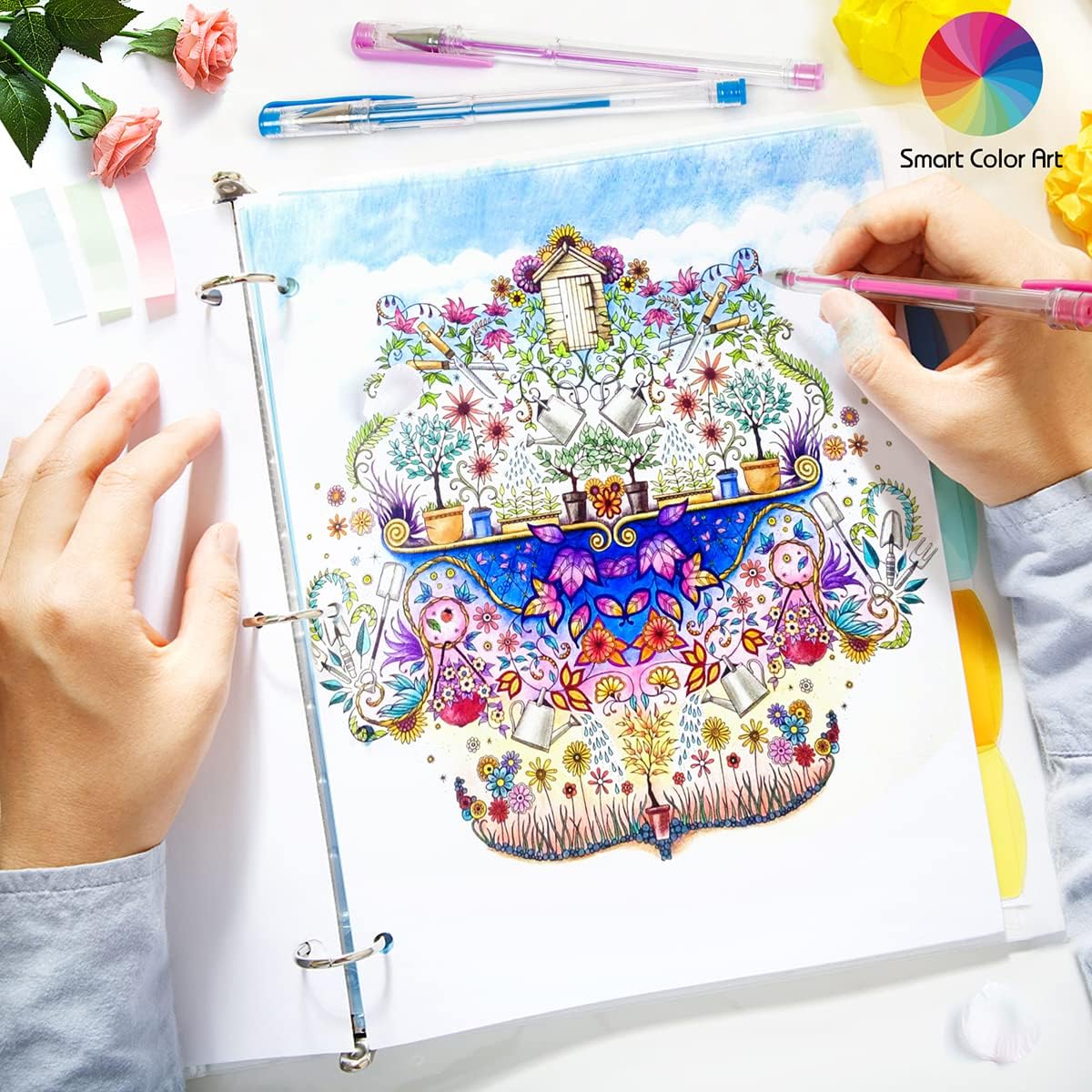 100 Colors Gel Pens Set for Adult Coloring Books Drawing Painting Writing