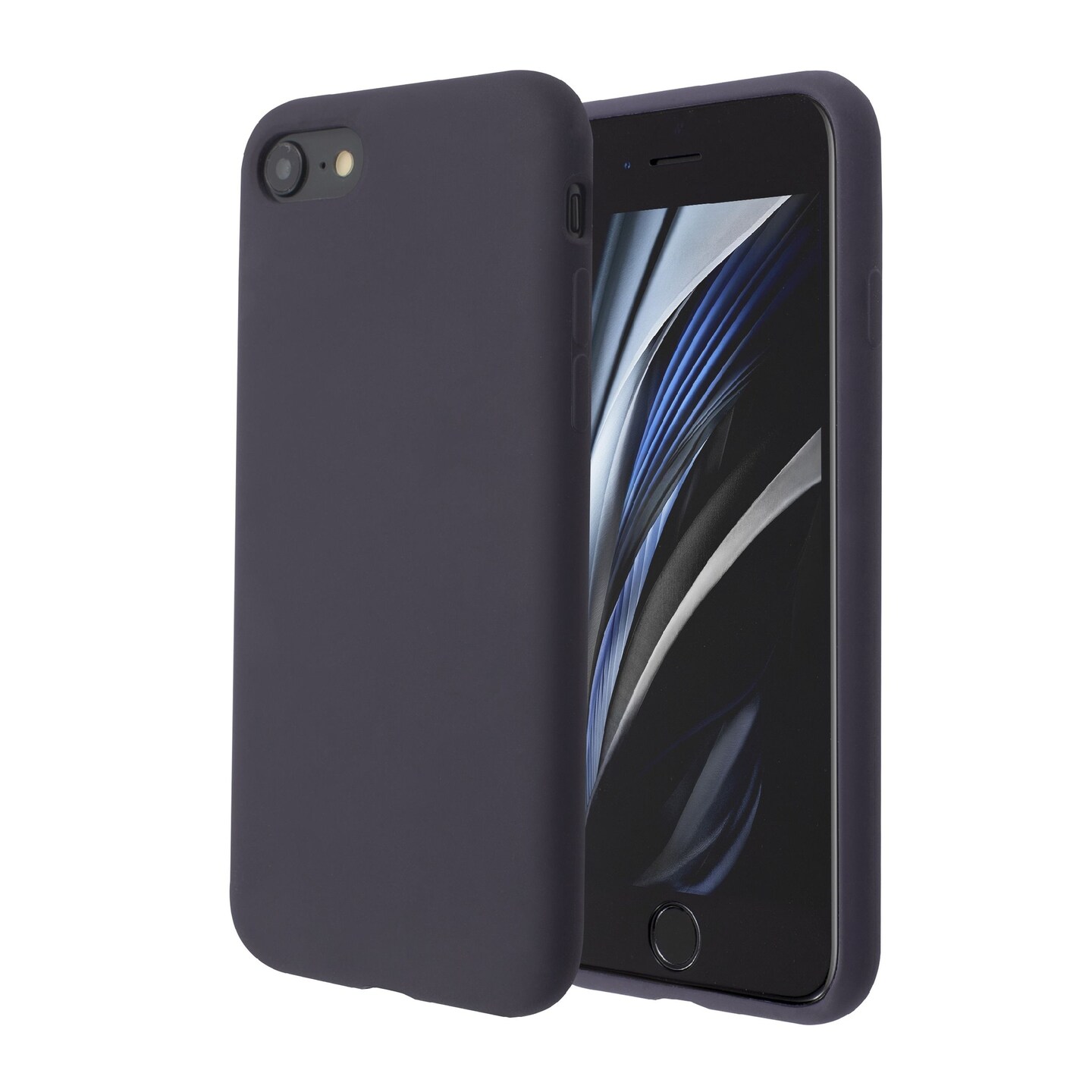 Liquid Silicone Case For iPhone SE 2020, Soft Touch Full Body Protection with Microfiber Lining Ultra Slim Gel Cover Midnight Blue, by Insten