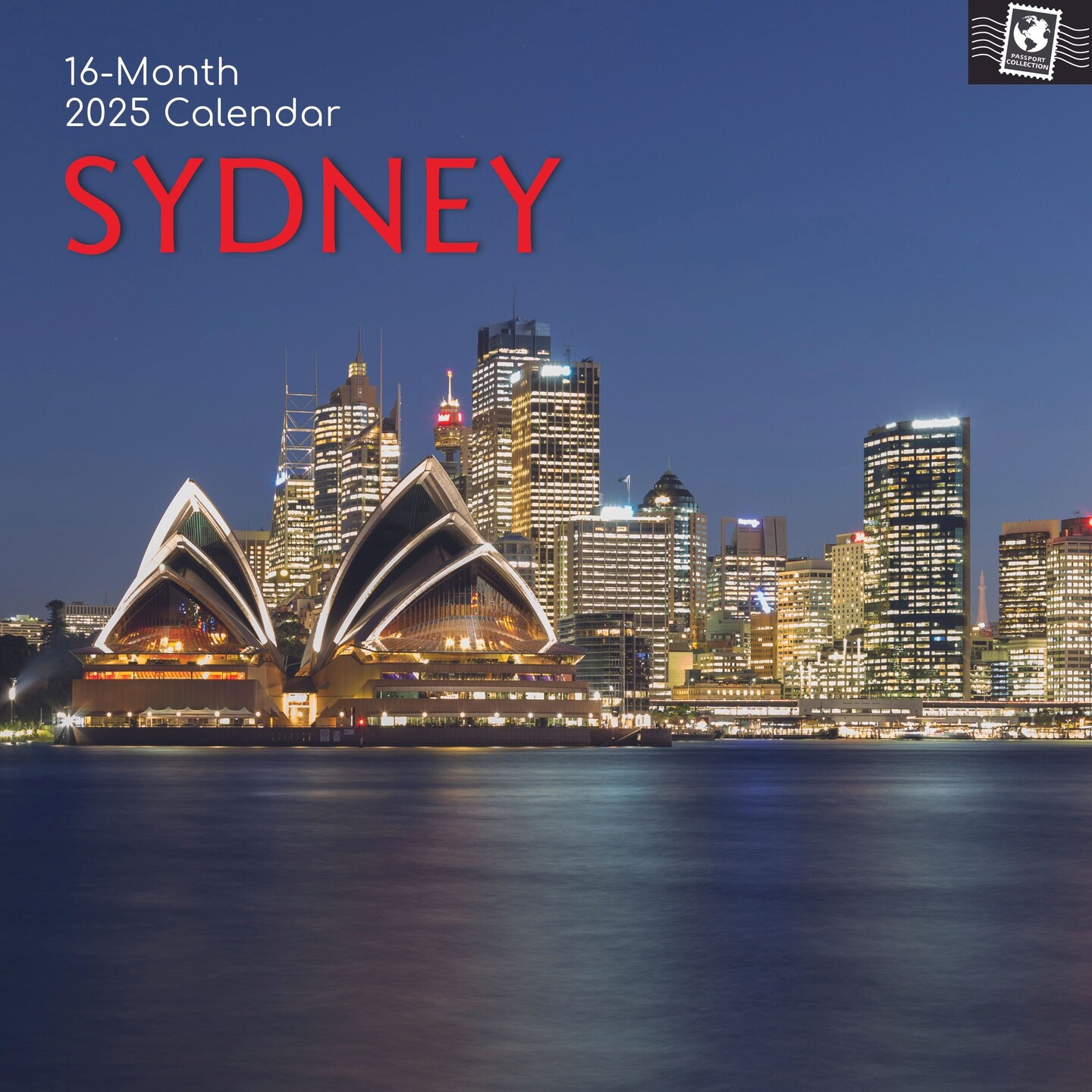 The Gifted Stationary 2025 Square Wall Calendar, Sydney, 16-Month Passport Collection Theme Hanging Calendar with 180 Reminder Stickers, Month Planner for Home, or Creative Spaces, 12x12 In