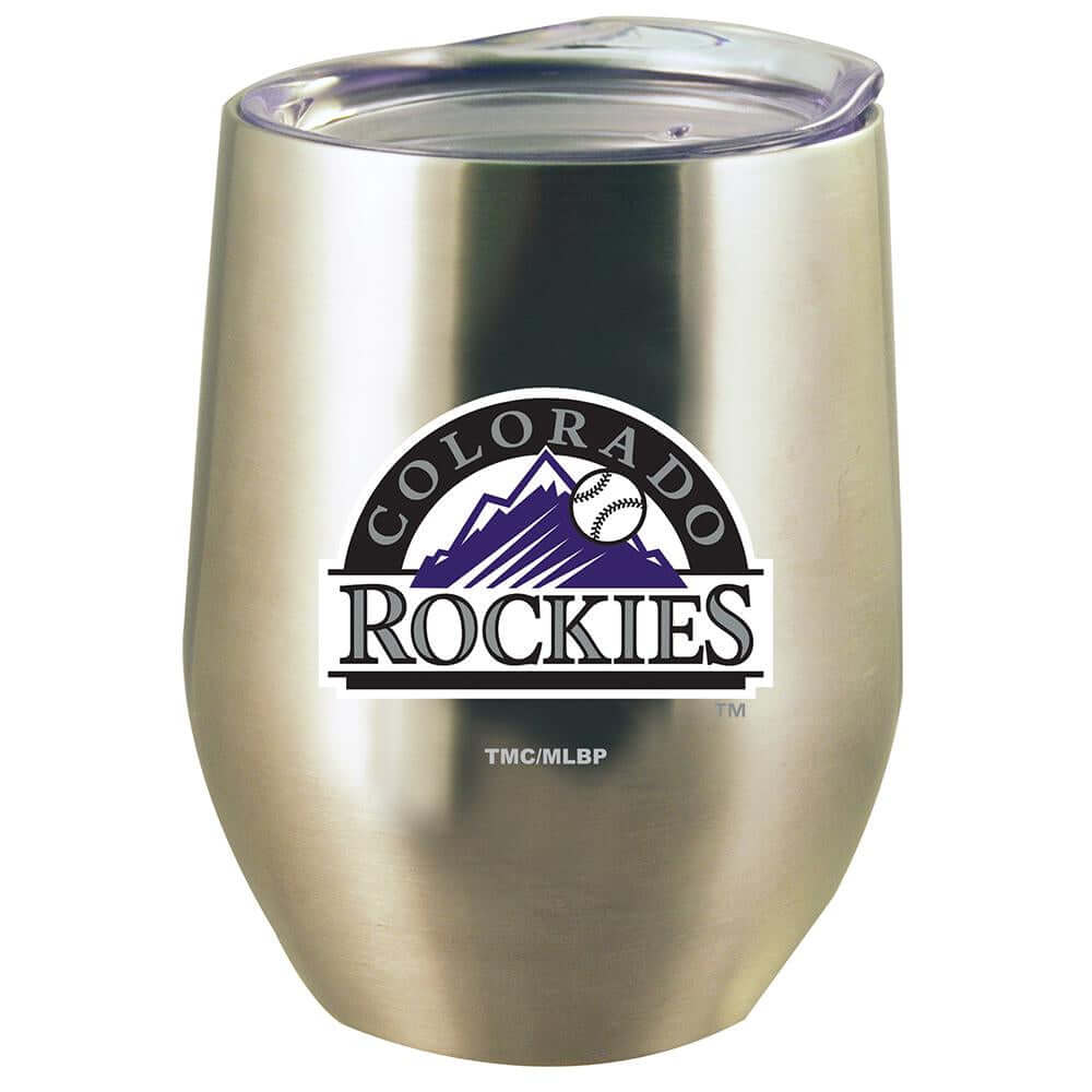 12oz Stainless Steel Stemless Tumbler w/Lid | Colorado Rockies