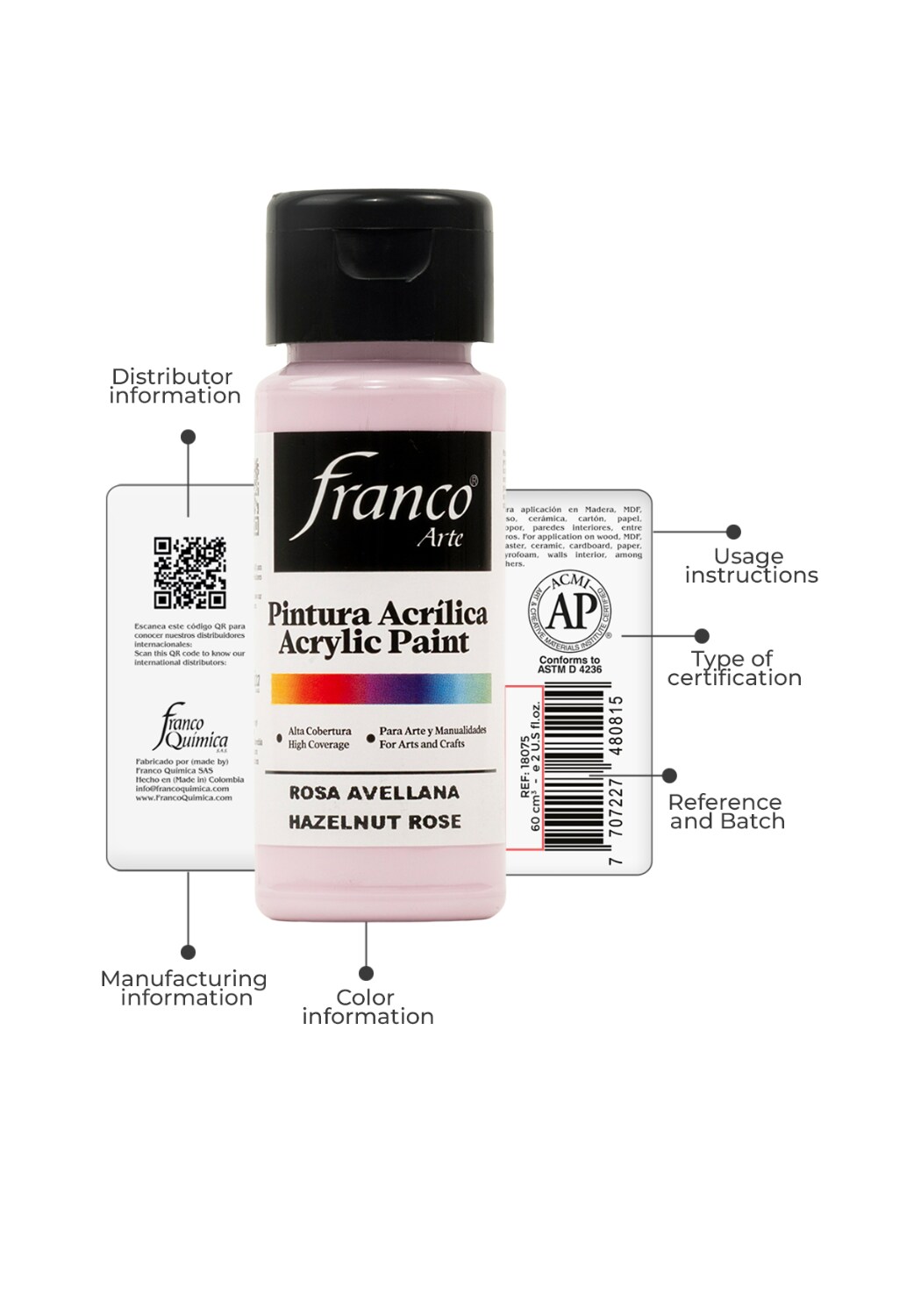 18046 Acrylic Paint 2 U.S fl oz / Hazelnut Rose