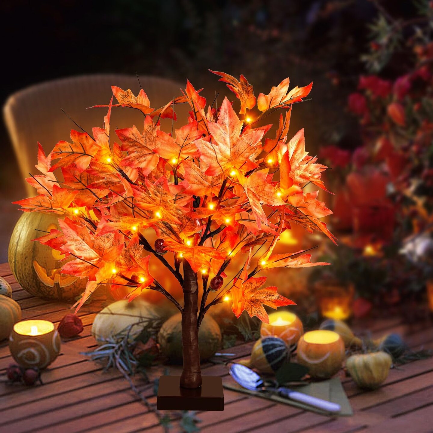 18 Inch Lighted Maple Tree with 36 Lights (1.5FT, 1 Pack)