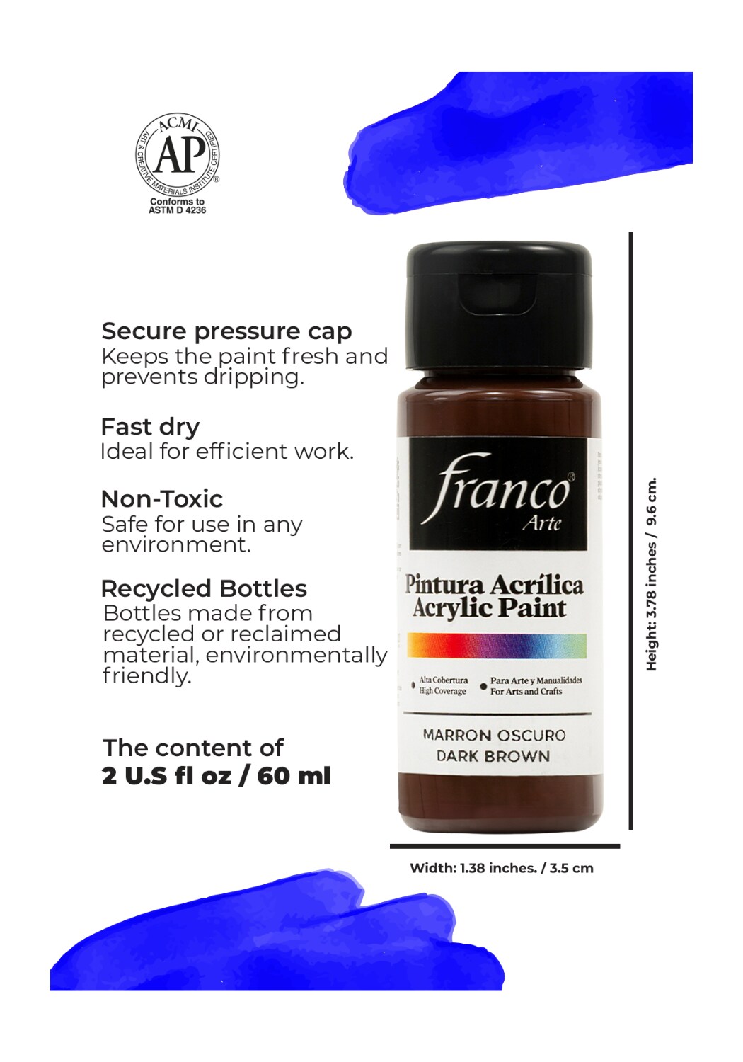 18031 Acrylic Paint 2 U.S fl oz / Dark Brown