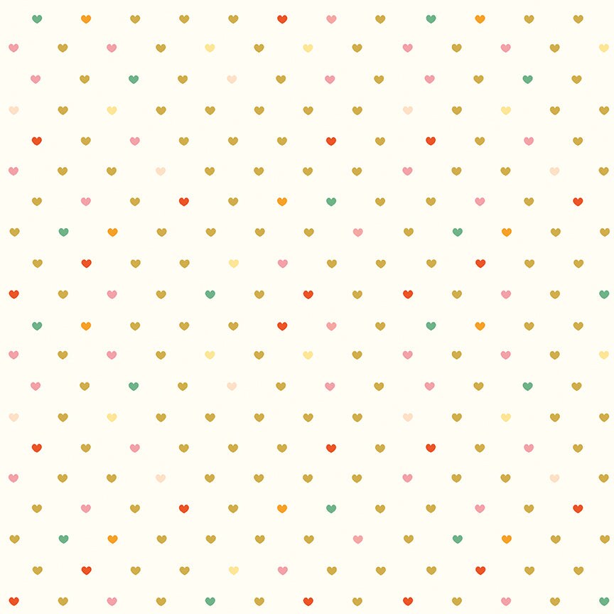 Fabric Riley Blake Cream Hearts Serendipity 2 by the Quarter Yard C17305-CREAM