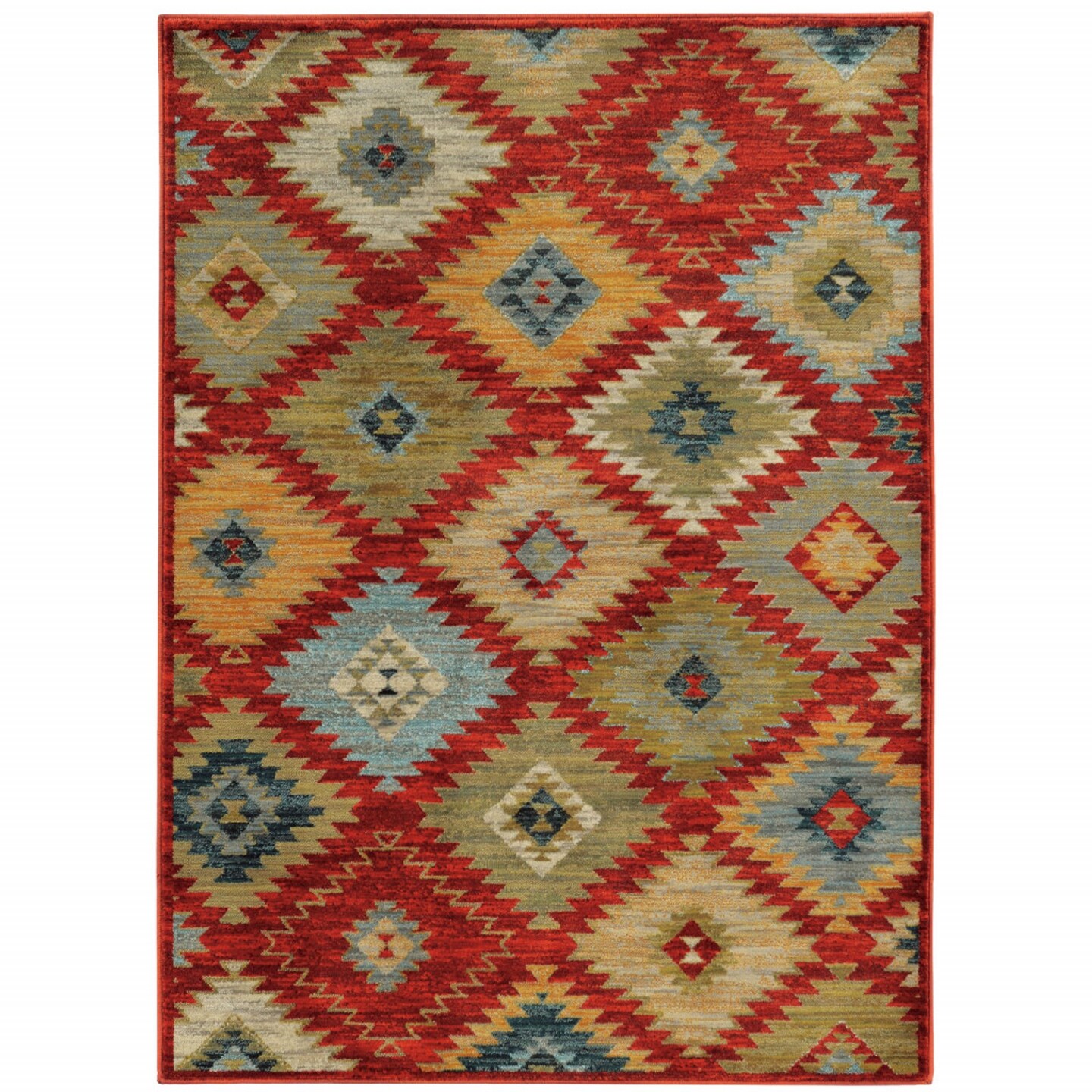 Edge Collections-Multicolor-Stain Resistant Geometric Area Rug for Home Warmth-1 pcs