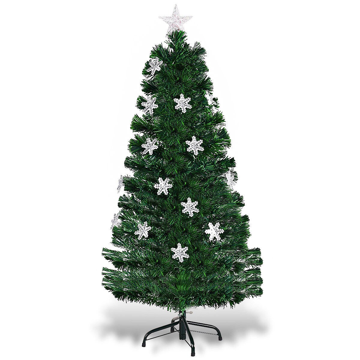 Costway Pre-Lit Fiber Optic Christmas Tree Multicolor Lights 4FT