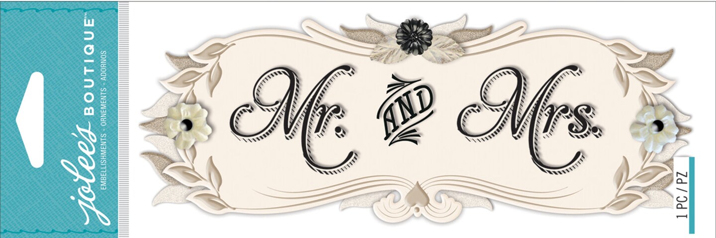 Jolee&#x27;s Boutique Wedding Mr. &#x26; Mrs. Dimensional Title Sticker