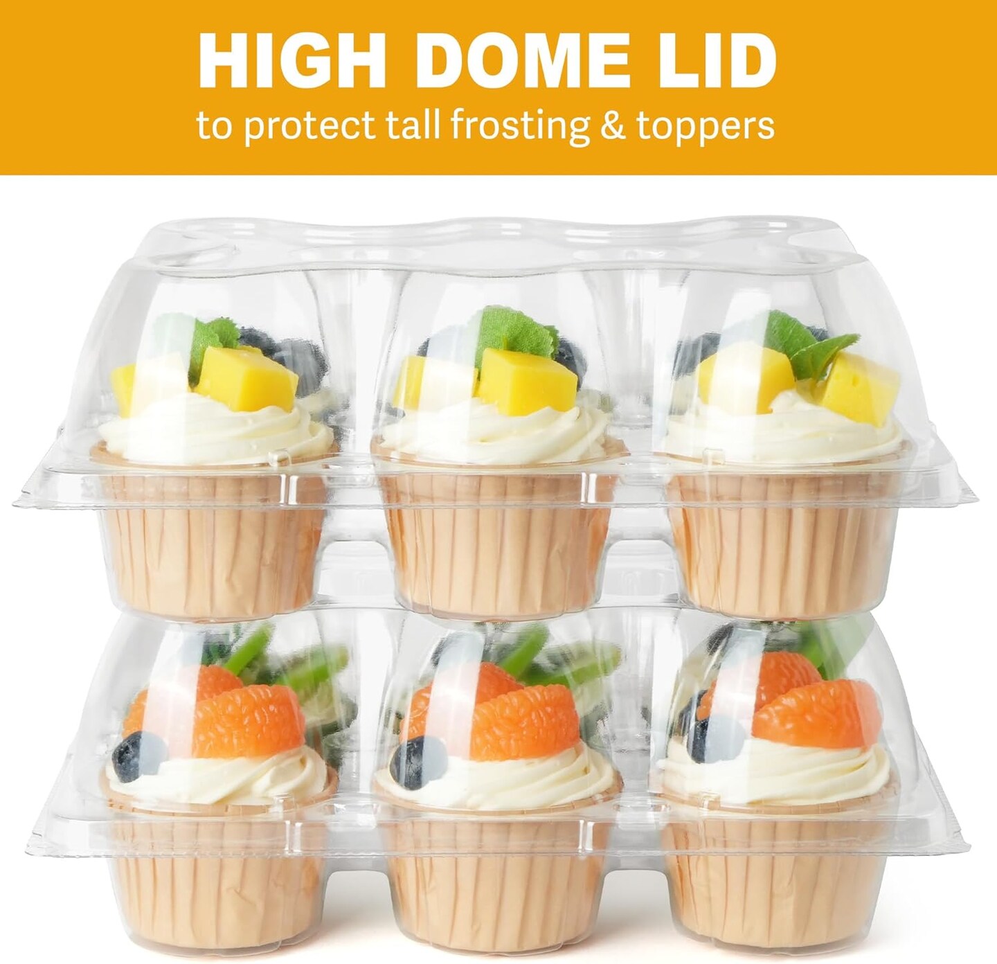 Half Dozen Clear Cupcake Boxes