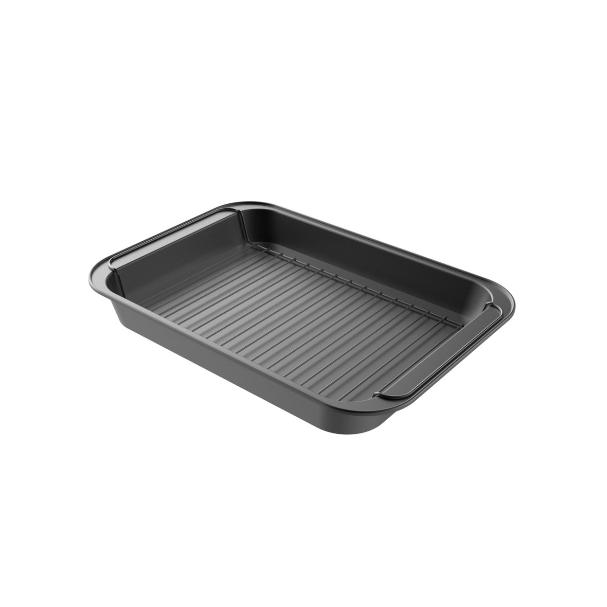 Roasting Pan With Rack-Nonstick Oven Roaster With Removable Grid To Drain Fat And Grease-Healthier Cooking