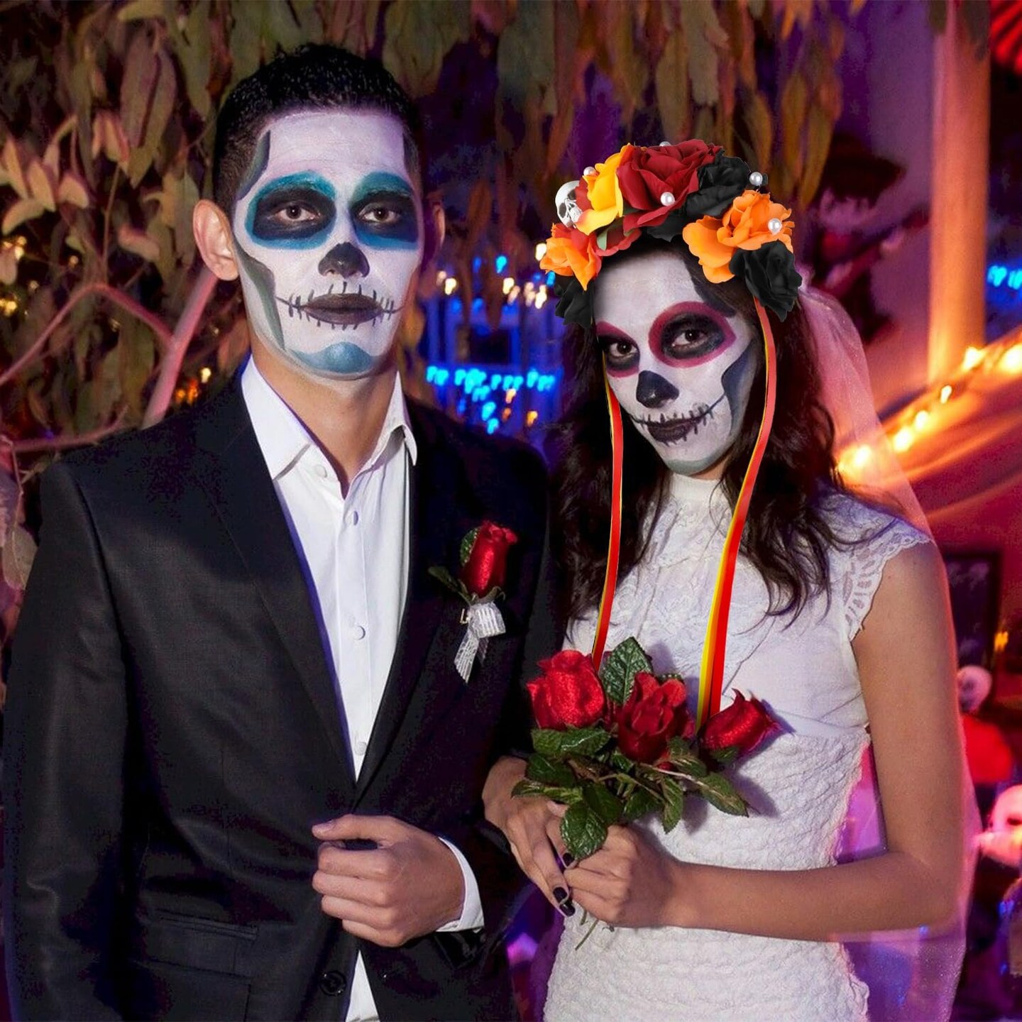 Floral Day of the Dead Headband