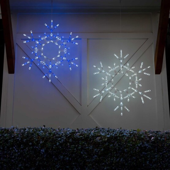 36&#x22; LED Folding Snowflake Decoration, 105 Cool White Lights