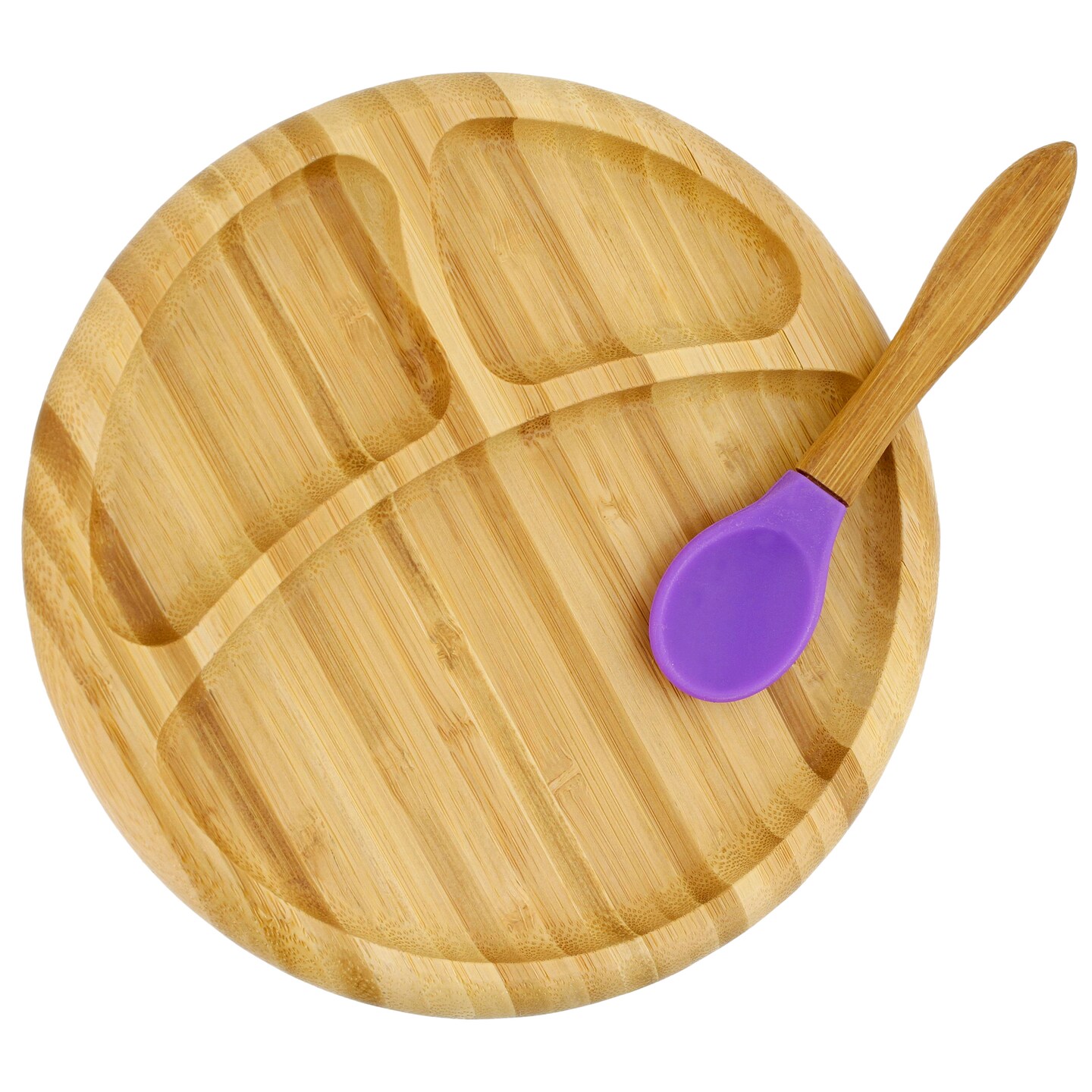 Acorn Baby Bamboo Toddler Plates with Spoon - Baby Plates with Suction