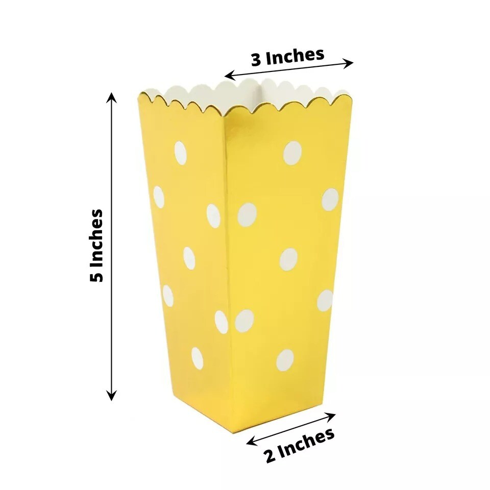 36 White Gold 5" Cardboard Popcorn Style Party Favor Boxes Events Decorations