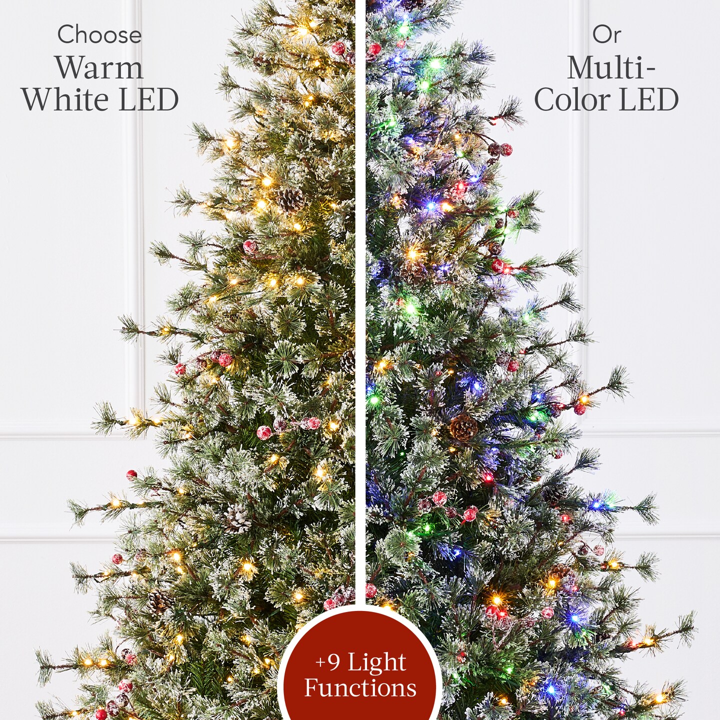 Best Choice Products Pre-Lit Cashmere Christmas Tree, Premium Semi-Flocked Pre-Decorated Artificial Holiday D&#xE9;cor