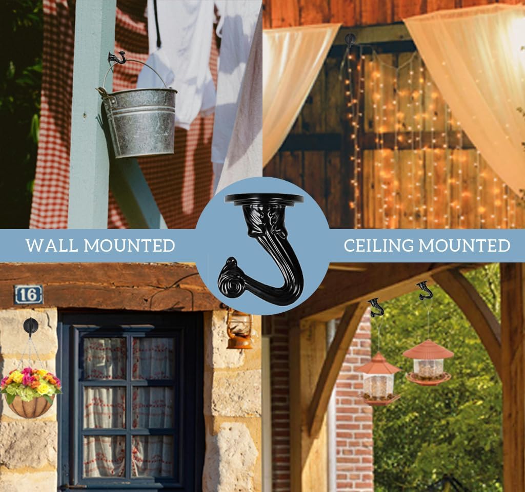 Hooks for Hanging Plants Bird Feeders, Wall Mount Planters Hooks for Hanging Flower Pot Wind Chimes