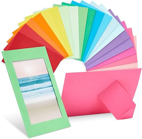 50 Pack Colorful 4x6 Paper Picture Frames, Cardboard Photo Easels for