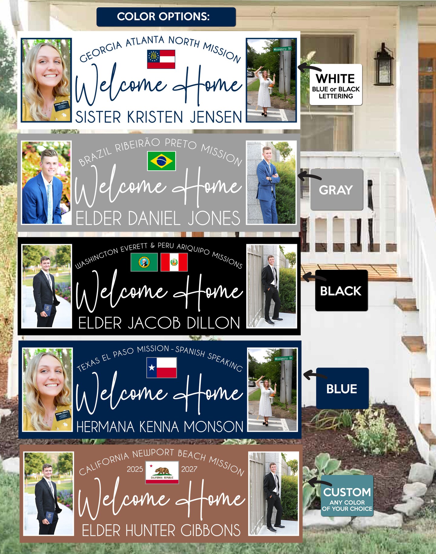 Missionary Banner Welcome Home on sale Sign - Choose Your Options