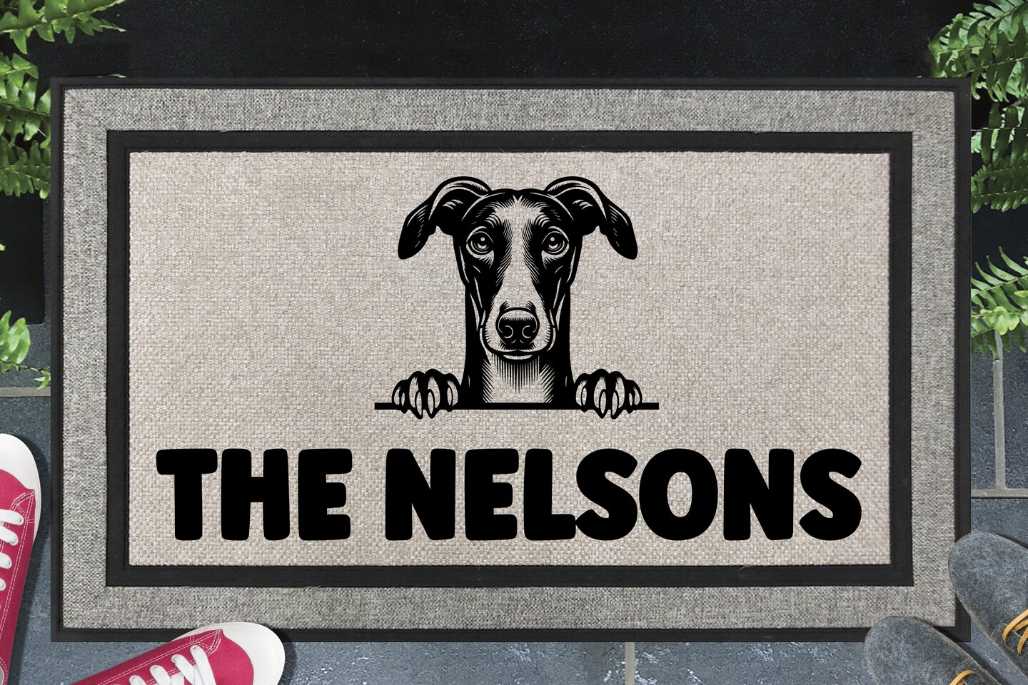 Greyhound Doormat Personalized Greyhound Door Mat All Weather  Welcome Mat 18