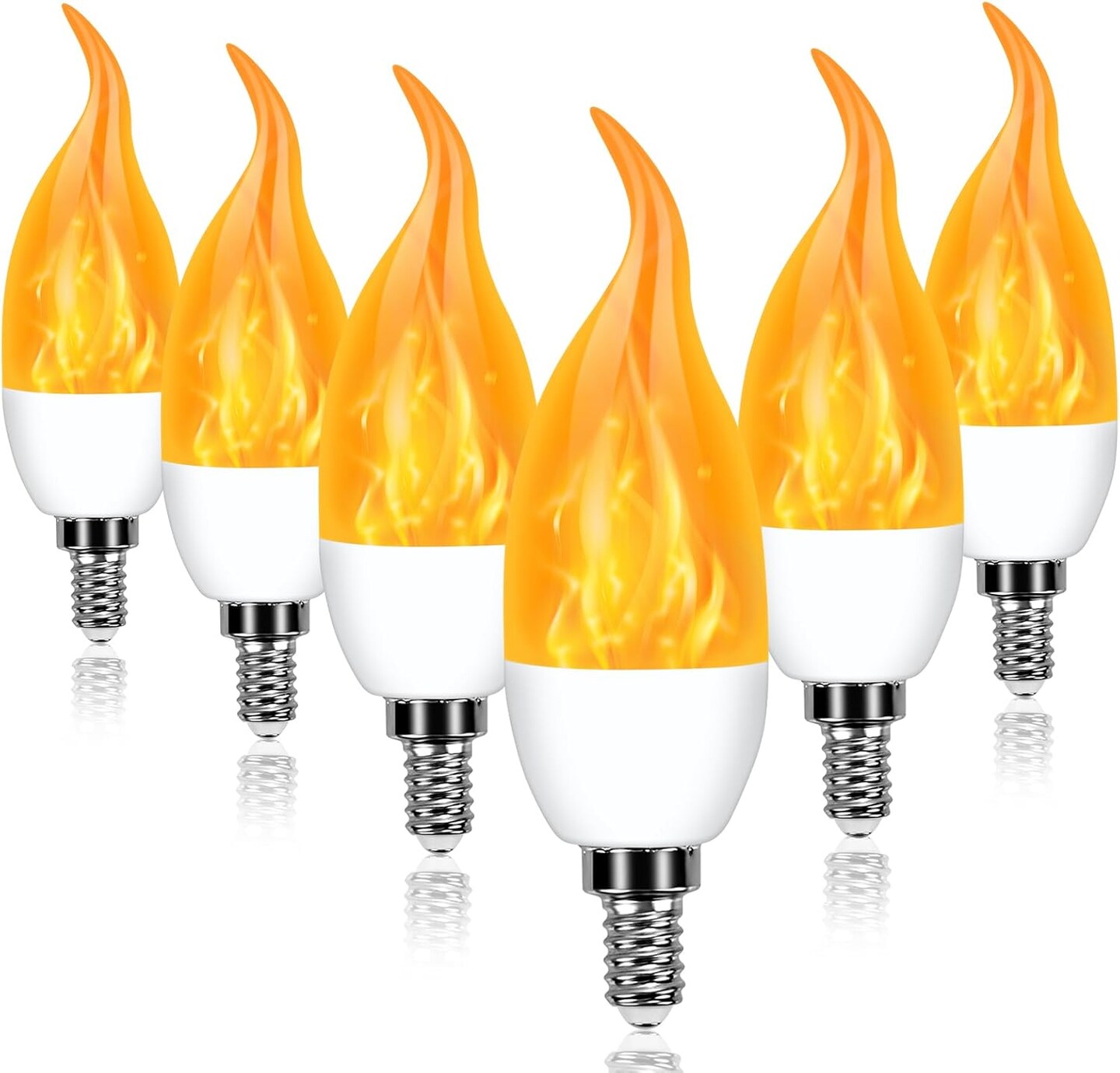 LED Flickering Candelabra Flame Effect Light Bulbs