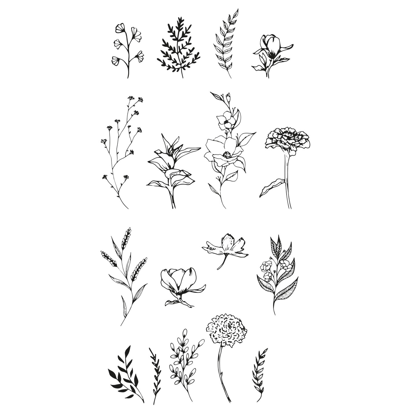 Sizzix Clear Stamp Set By Lisa Jones-Garden Botanicals