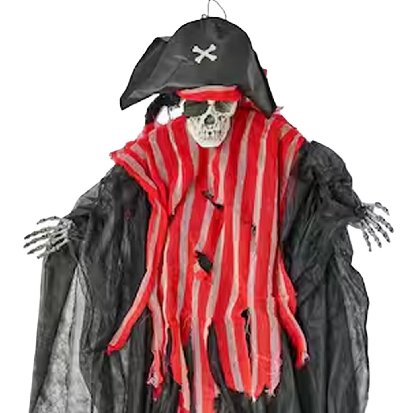 71&#x22; Hanging Pirate with Red Light &#x26; Sound Creepy Halloween Decor