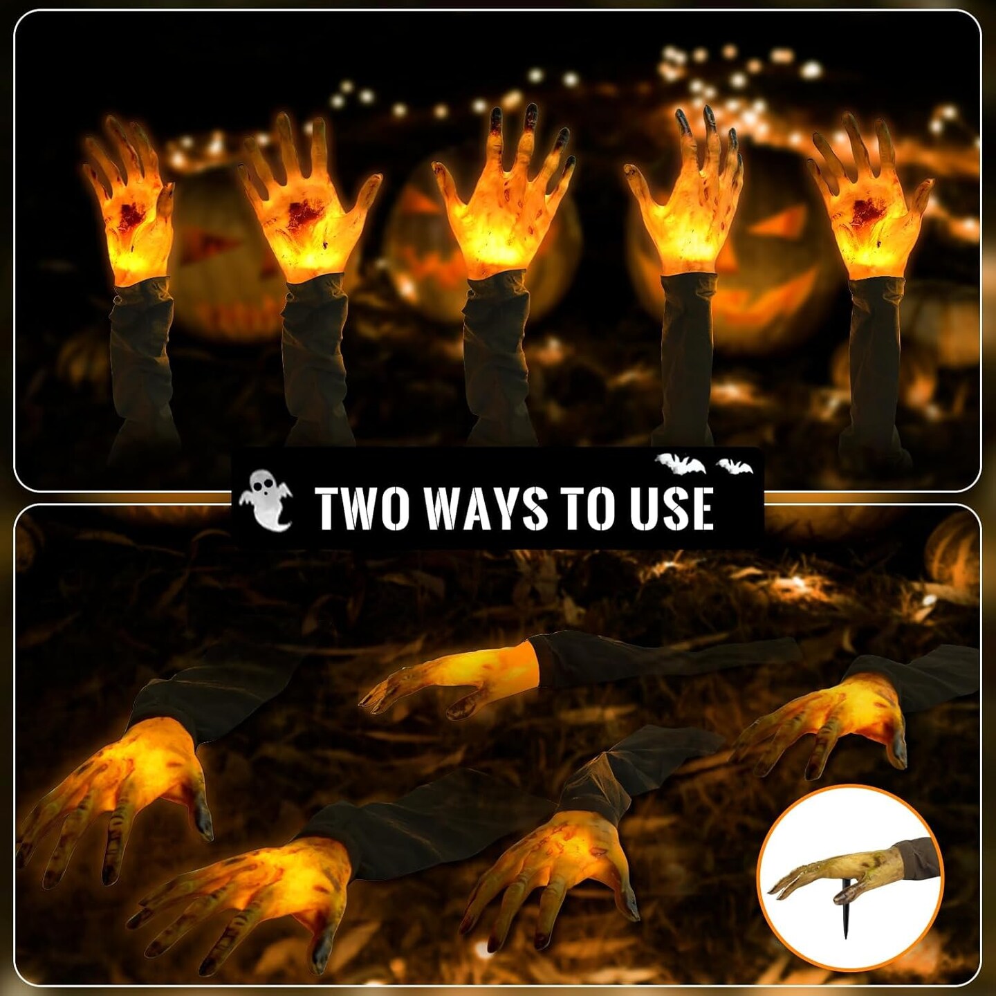 Halloween Zombie Hands Pathway Lights