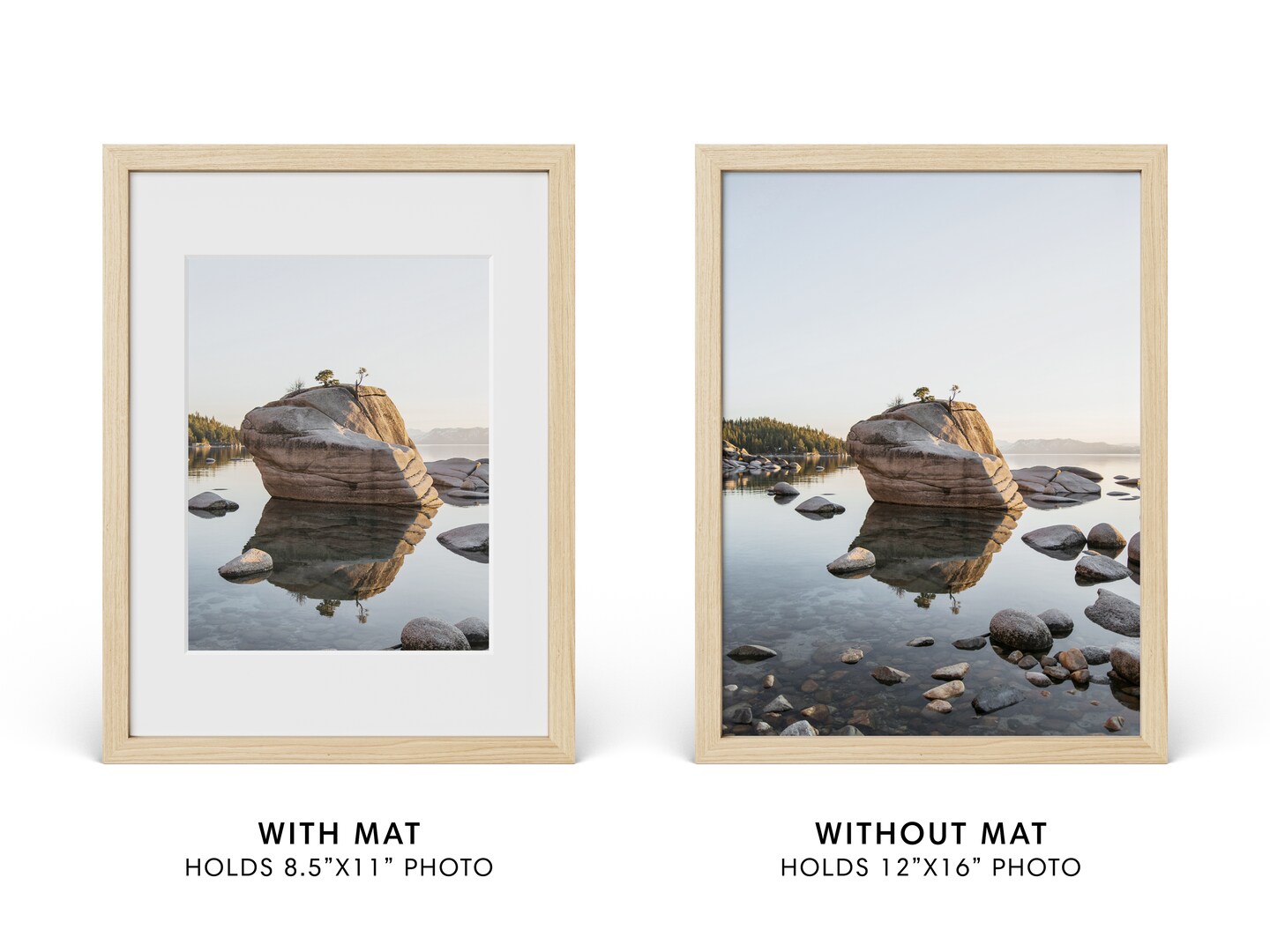 Haus and Hues Oak Wood Picture Frames Matted with Real Glass