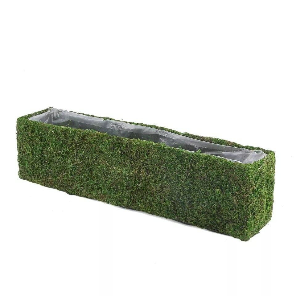 23.5&#x22; long Green Natural Moss Rectangular Planter Box Wedding Party Decorations