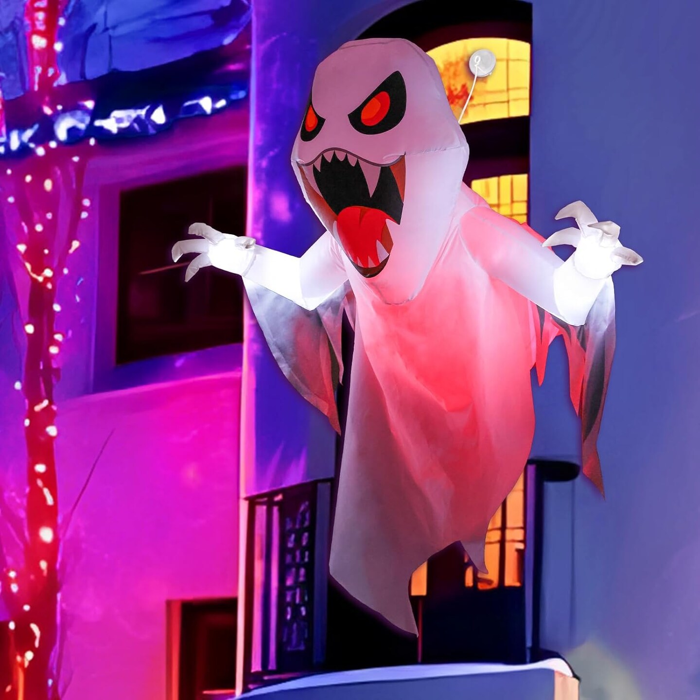Halloween Inflatable Ghost Broke Out from Window Outdoor Indoor Blow Up Decorations