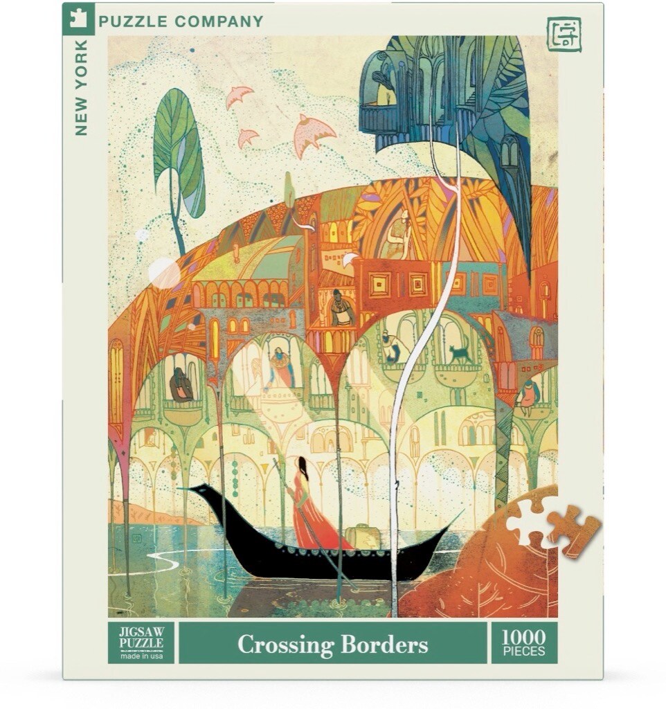 New York Puzzle Company Crossing Borders 1000 Piece Piece Jigsaw Puzzle