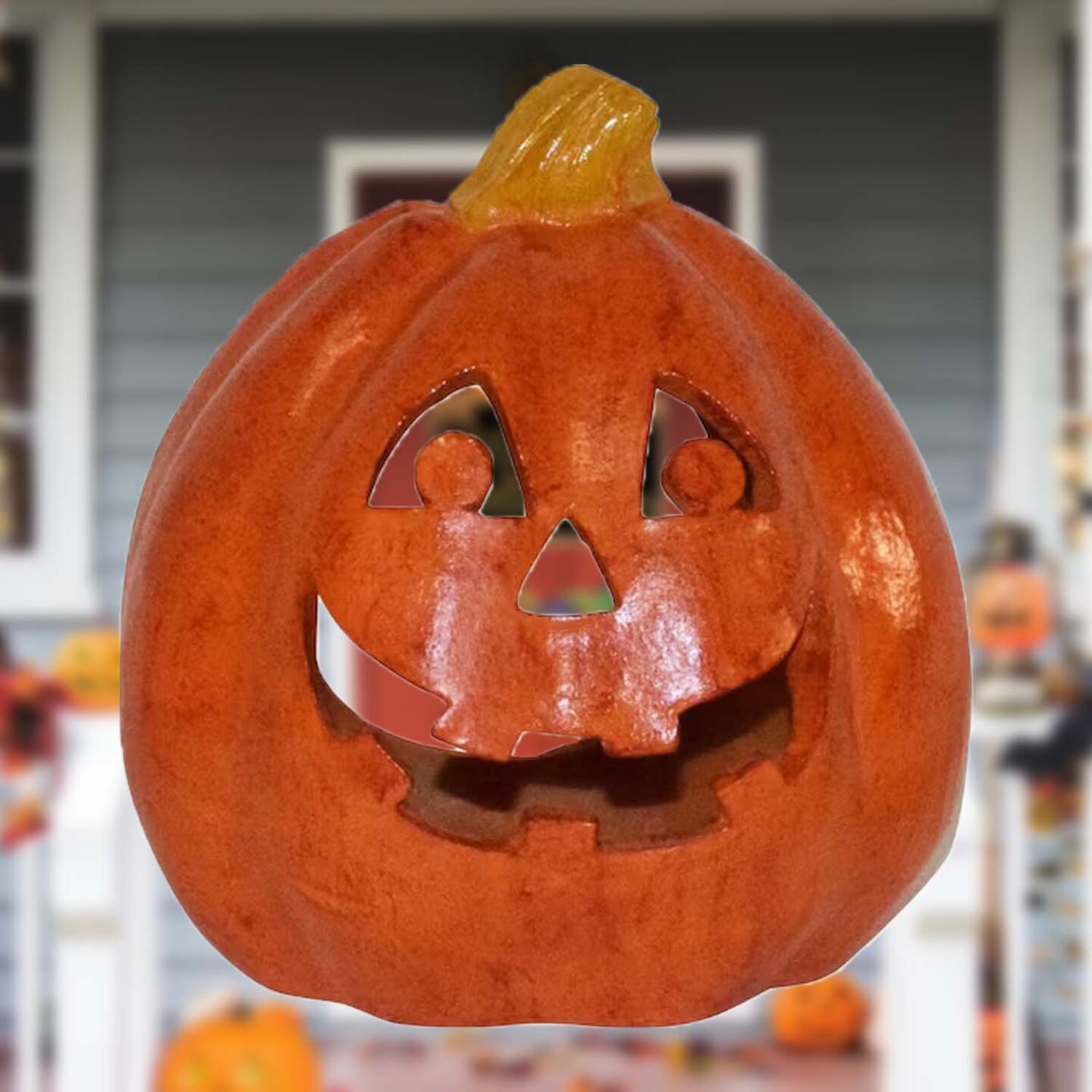 8.5 Inch Dia Halloween Tabletop Jack O Lantern