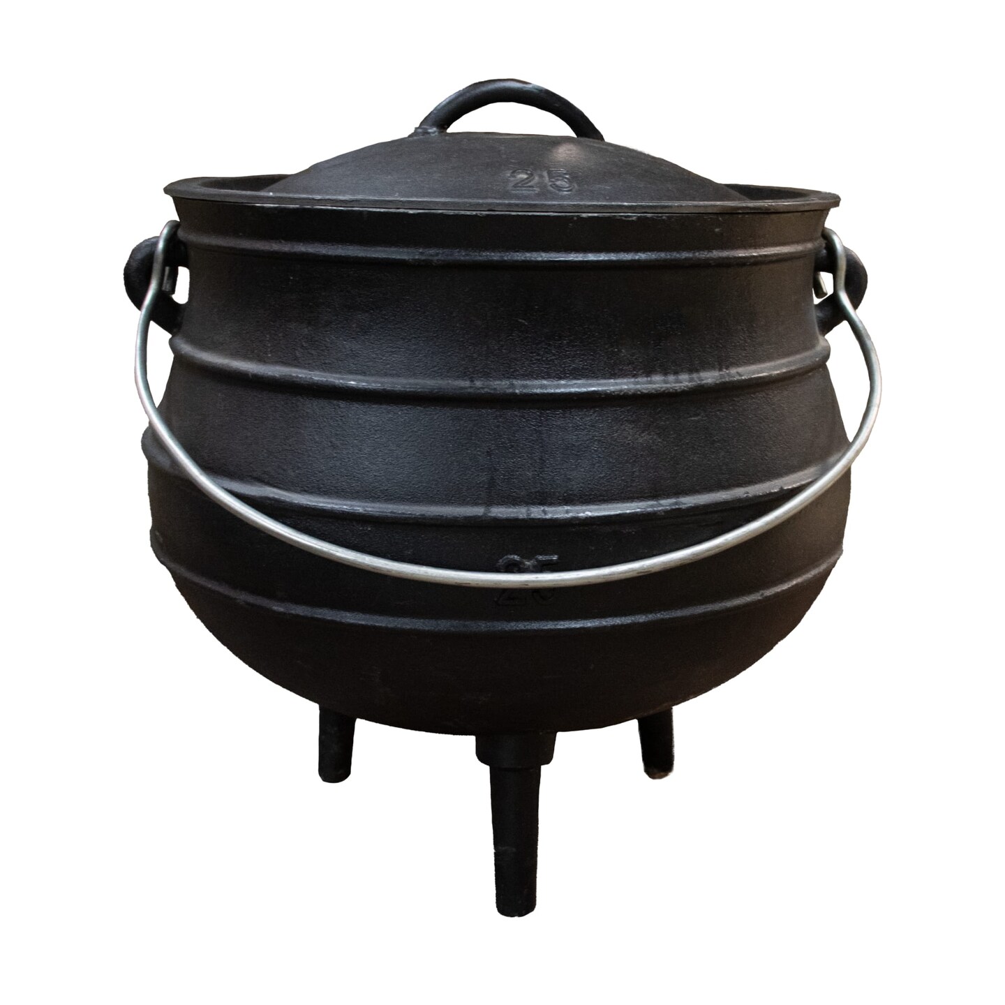 Lehman&#x27;s Campfire Cooking Kettle Pot - Cast Iron Potjie Dutch Oven with 3 Legs and Lid