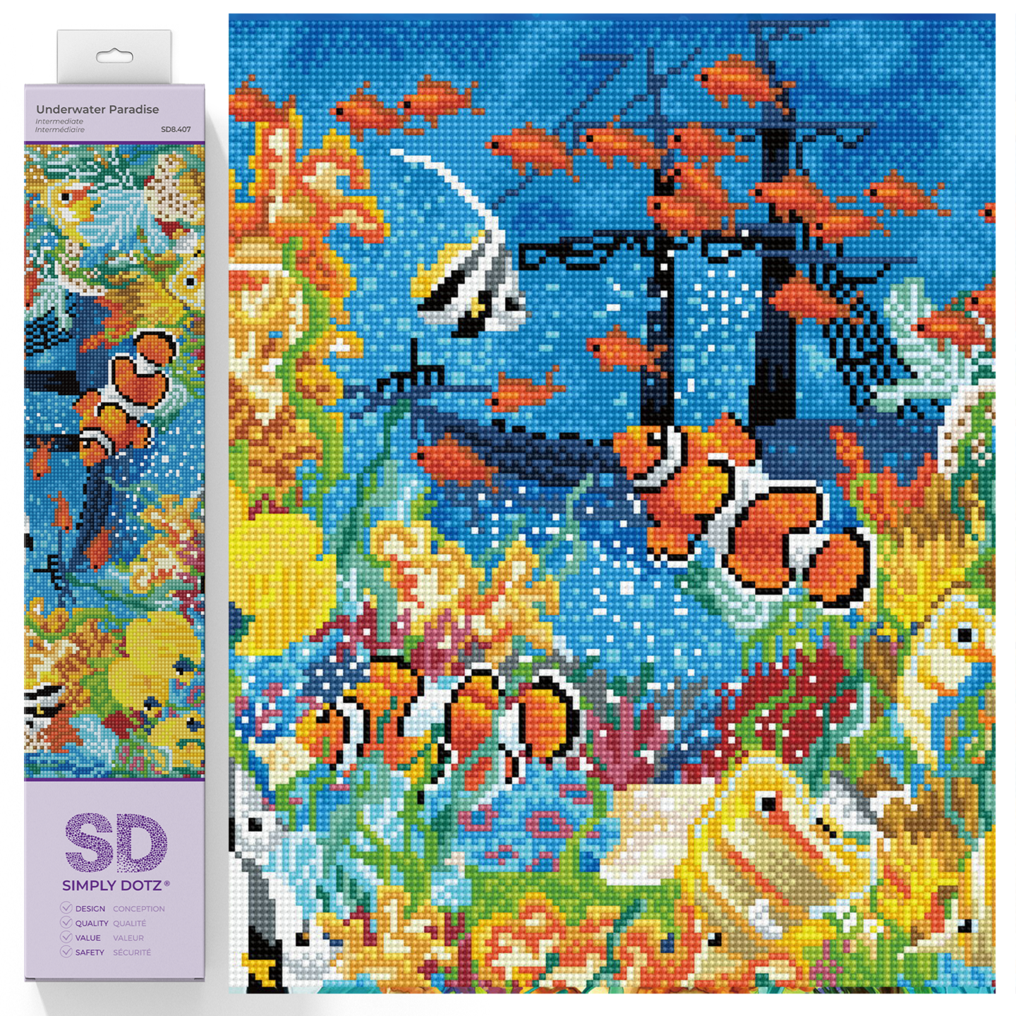 Diamond Dotz Underwater Paradise Diamond Painting Kits for Adults - Diamond Art Kits a Relaxing Creative Craft Kit with Dotz Gems 16.1x20.1