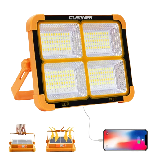 Portable 264 LED Solar Rechargeable Work Light Outdoor Camping Security Light