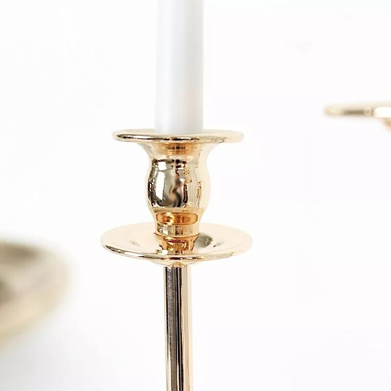 Gold 20&#x22; Metal 5 Arm Candelabra Taper Candle Holder Centerpiece Party Events