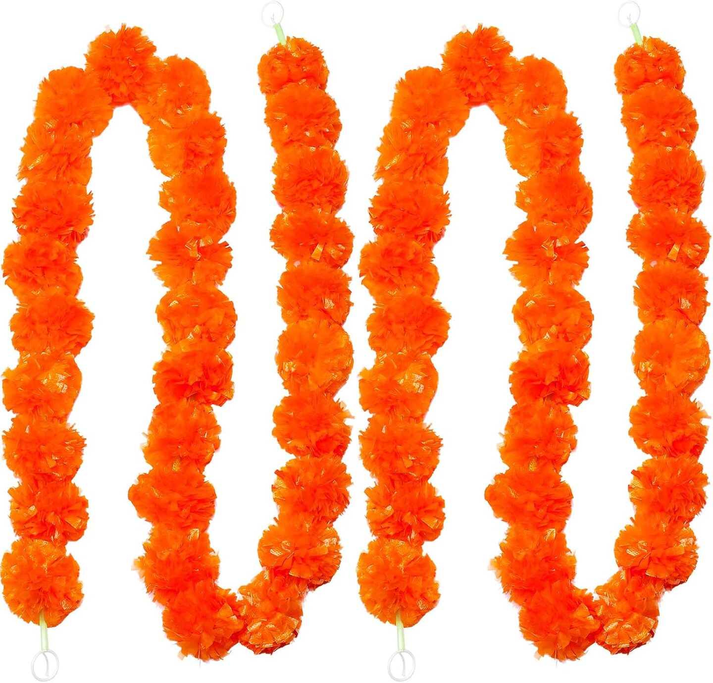 2 Pack 5 ft Marigold Garland Marigold Flowers for Diwali