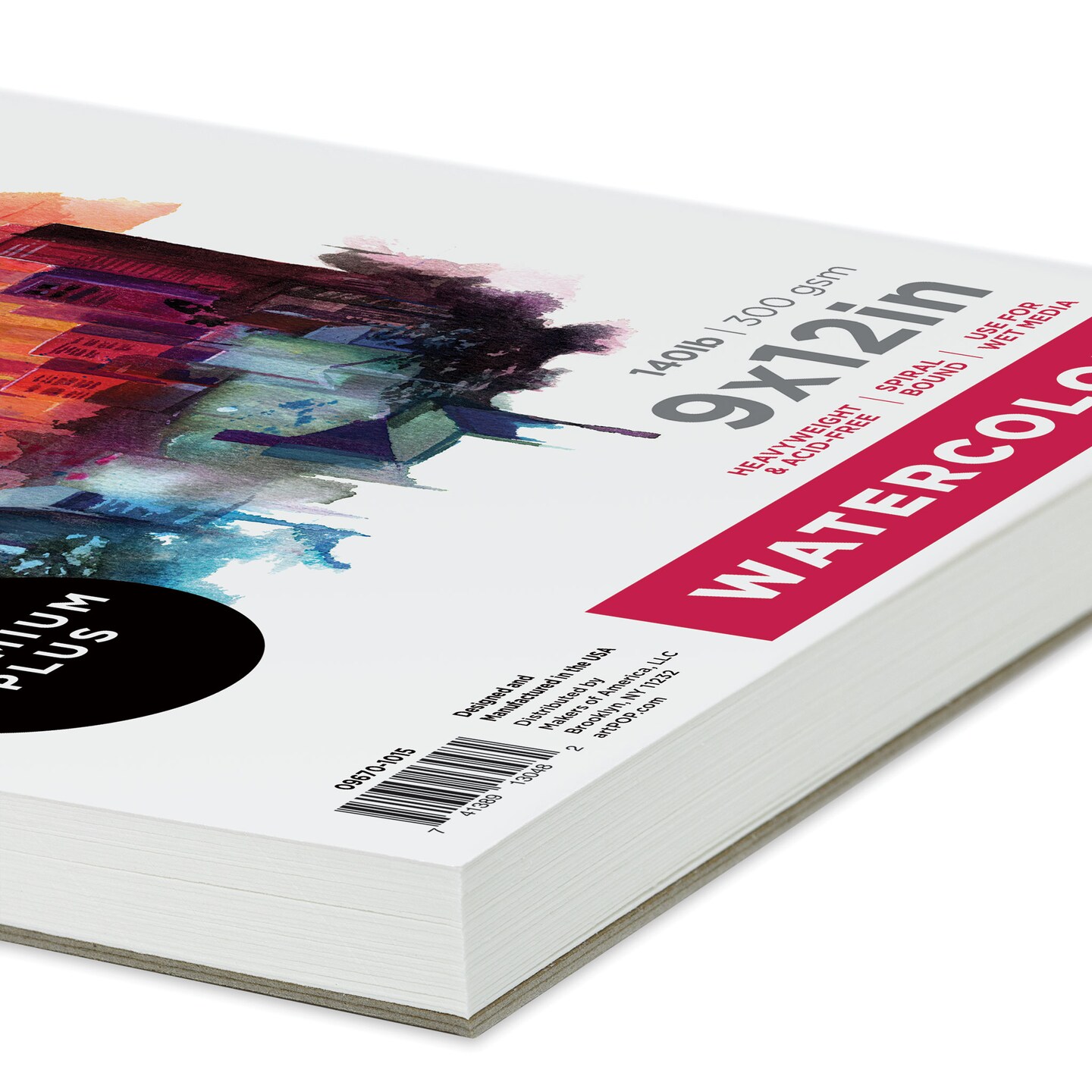 artPOP! Watercolor Pad, 5.5&#x22; x 8.5&#x22;, 30 Sheets, Spiral Bound, Acid-Free Paper, 140lb (300gsm), Perfect for Most Wet &#x26; Dry Media, Ideal for Beginners, Students, Artists