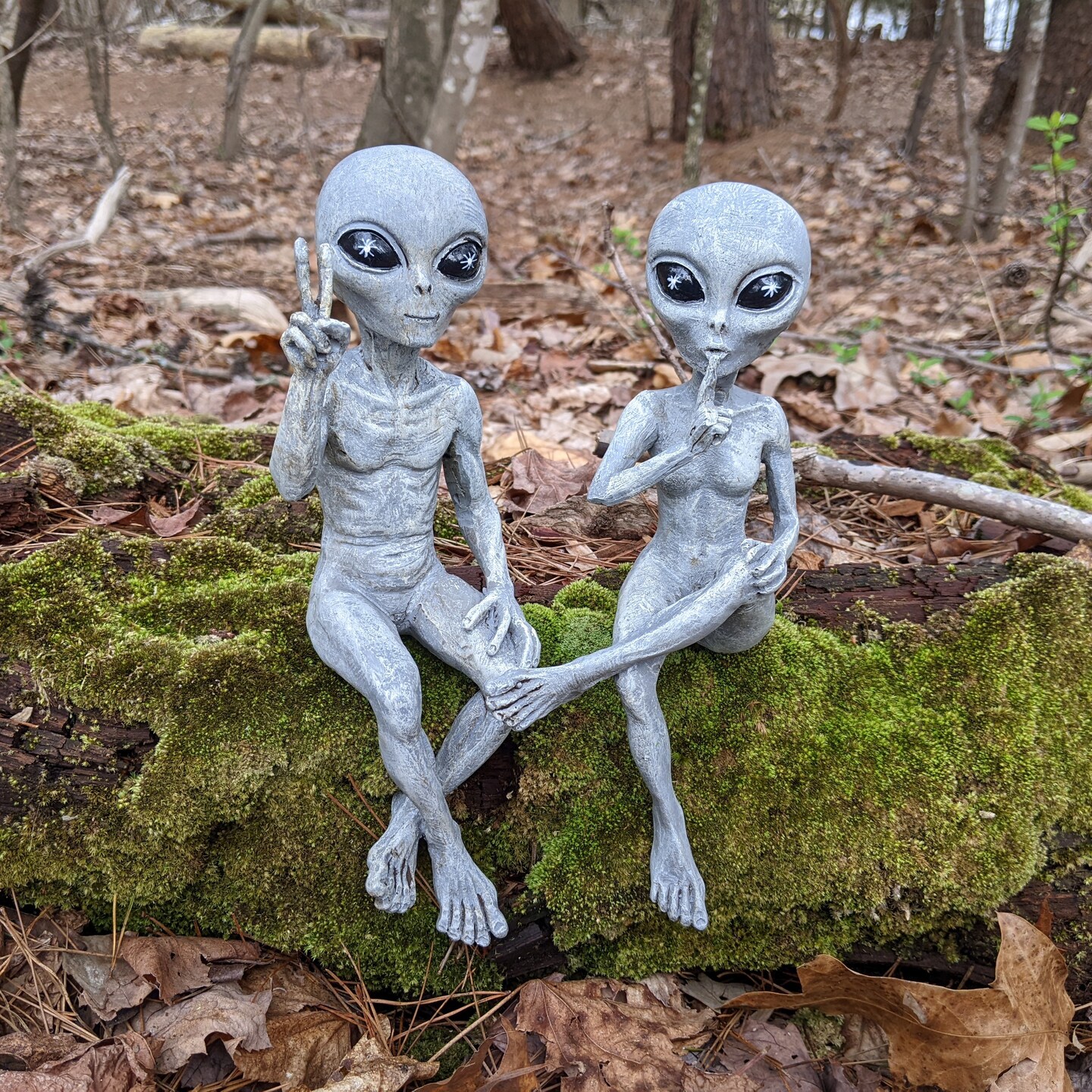 Alien Invasion Ledge Loungers “Peace and Quiet” 10″ H UFO