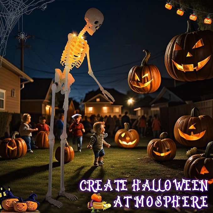 Giant Skeleton LED Lighting, 3 Modes and 7 Colors Waterproof Outdoor Skeleton Light Kit for Halloween Skeleton Decor