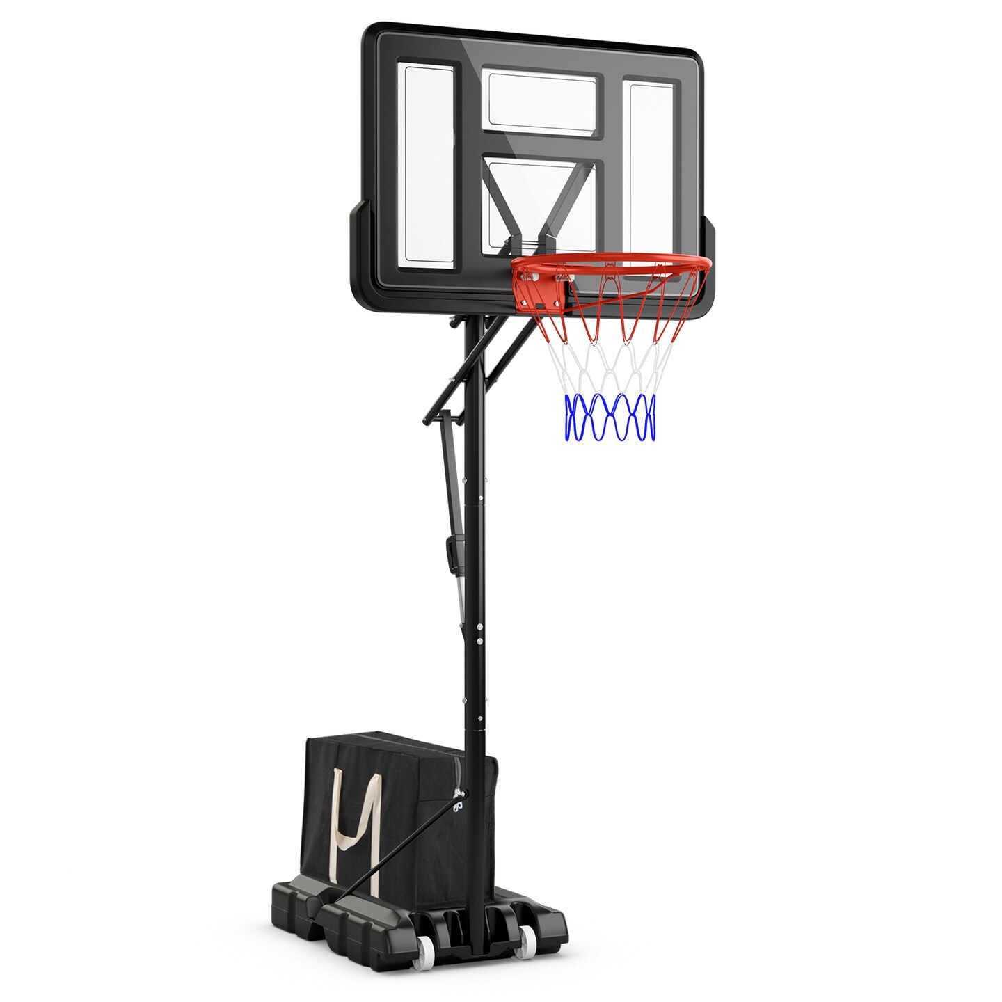 Portable Basketball Hoop System with Sturdy Base and Wheels