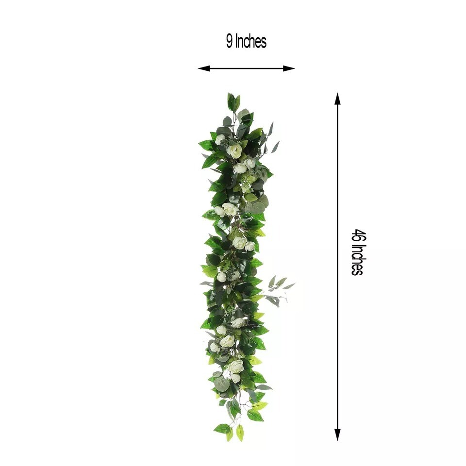 4 ft long Green Artificial Eucalyptus Willow Foliage Garlands Ranunculus Party