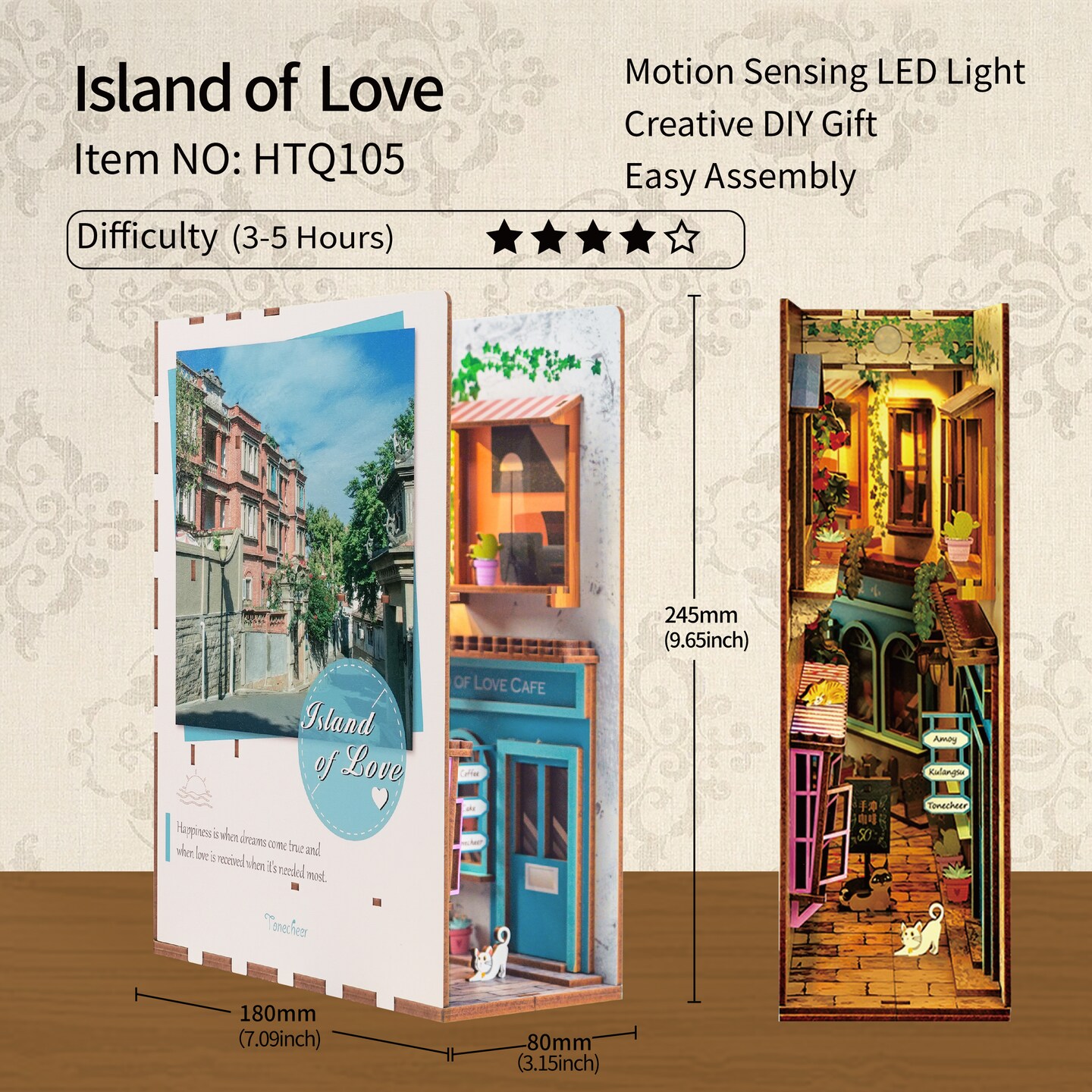 DIY Miniature Kit Book Nook | Island of Love