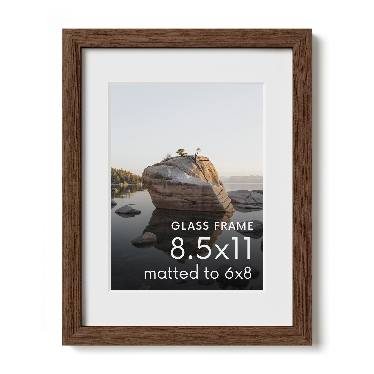 Haus and Hues Oak Wood Picture Frames Matted with Real Glass
